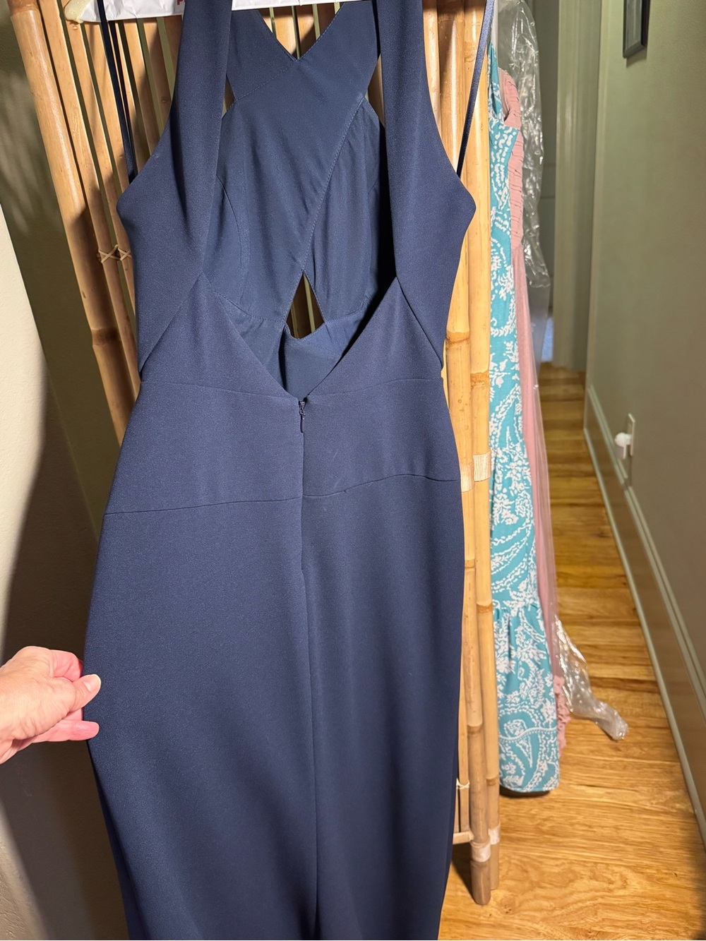 BCBGMaxAzria Navy Wrap-Style Dress - Picture 2 of 4